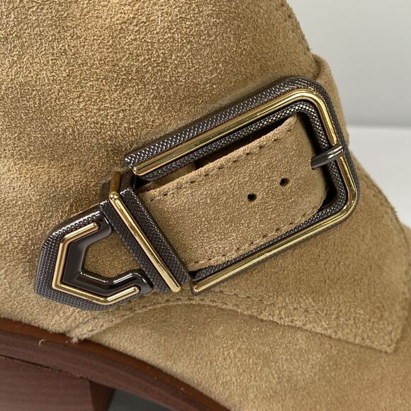 Vince Camuto New Ashena Western Leather Suede Boot Buckle Detail Pointed Toe - Picture 3 of 15